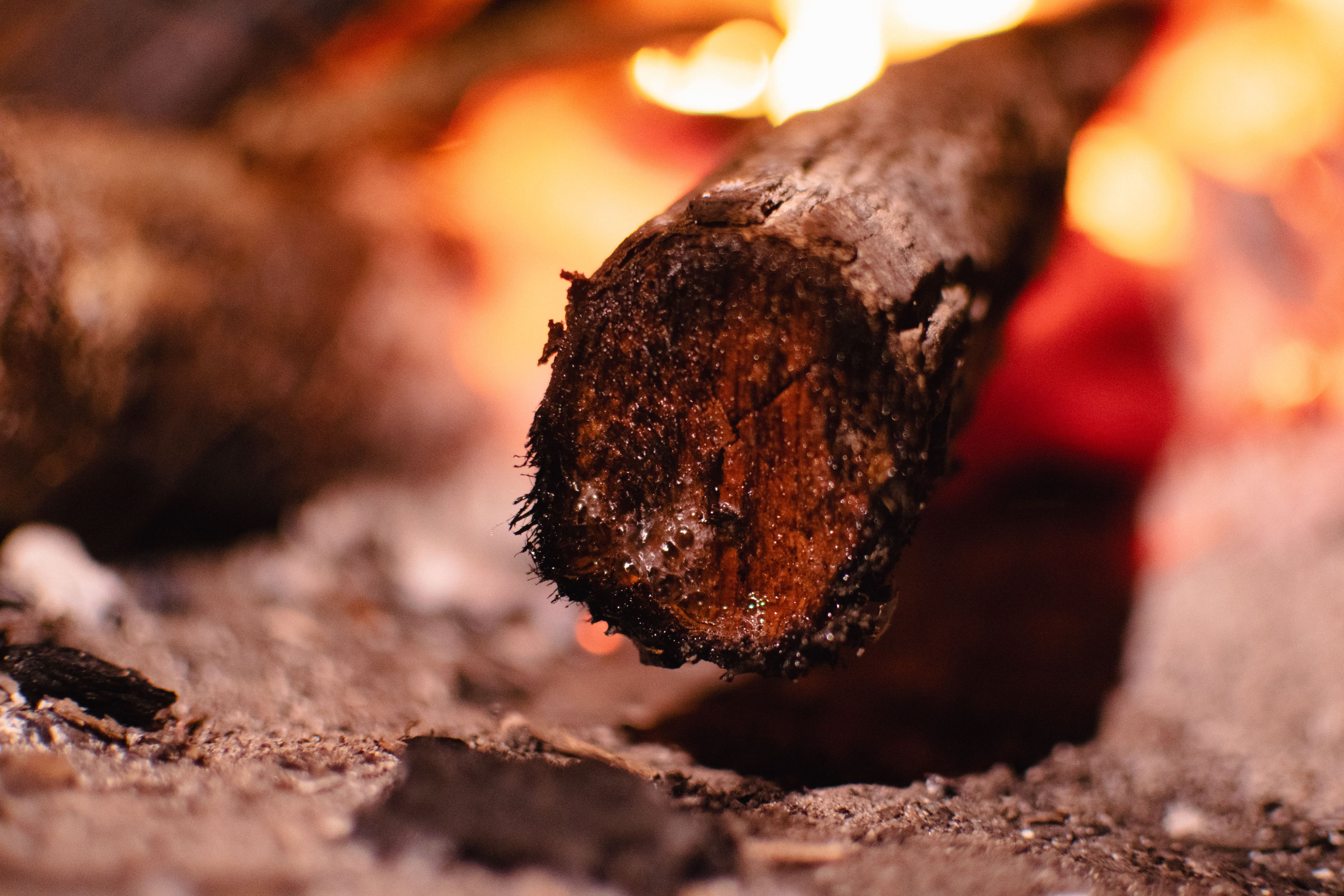 Burning Log Art Print