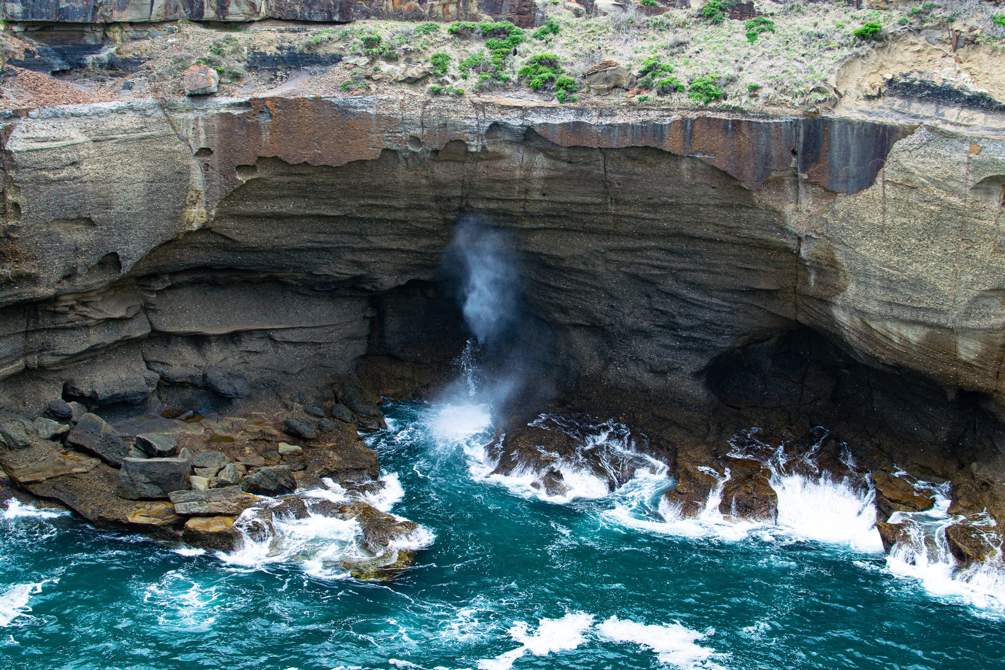 Sea Cave Surge Art Print